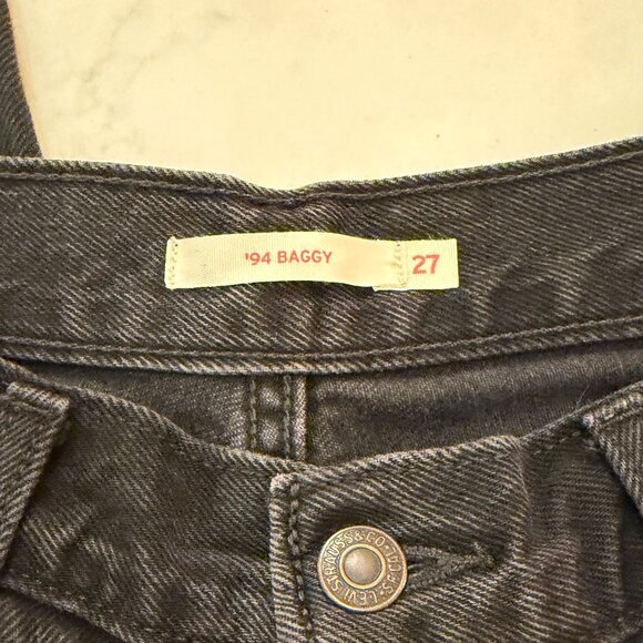 Levi's 94 Baggy Black Jeans Size 27 - Picture 4 of 5